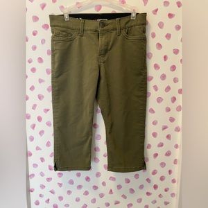 Liz Claiborne Sara Crop Mid Rise Olive Green Pants Size 6P